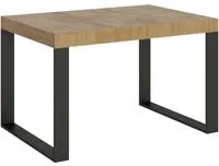 Tavolo da pranzo Allungabile - TECNO PREMIUM Colore: Quercia Natura, Telaio: Antracite, Dimensioni: 90x120/224