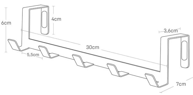 Appendiabiti in metallo bianco 30 cm Tower - YAMAZAKI