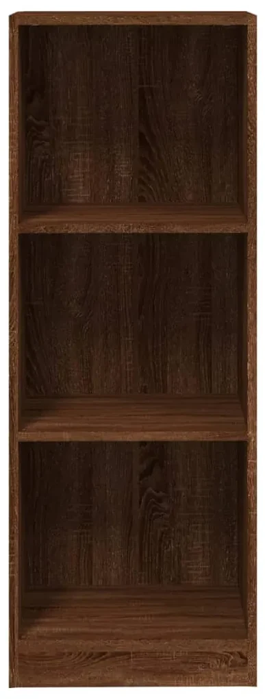 Libreria 3 ripiani rovere marrone 40x24x109cm legno multistrato
