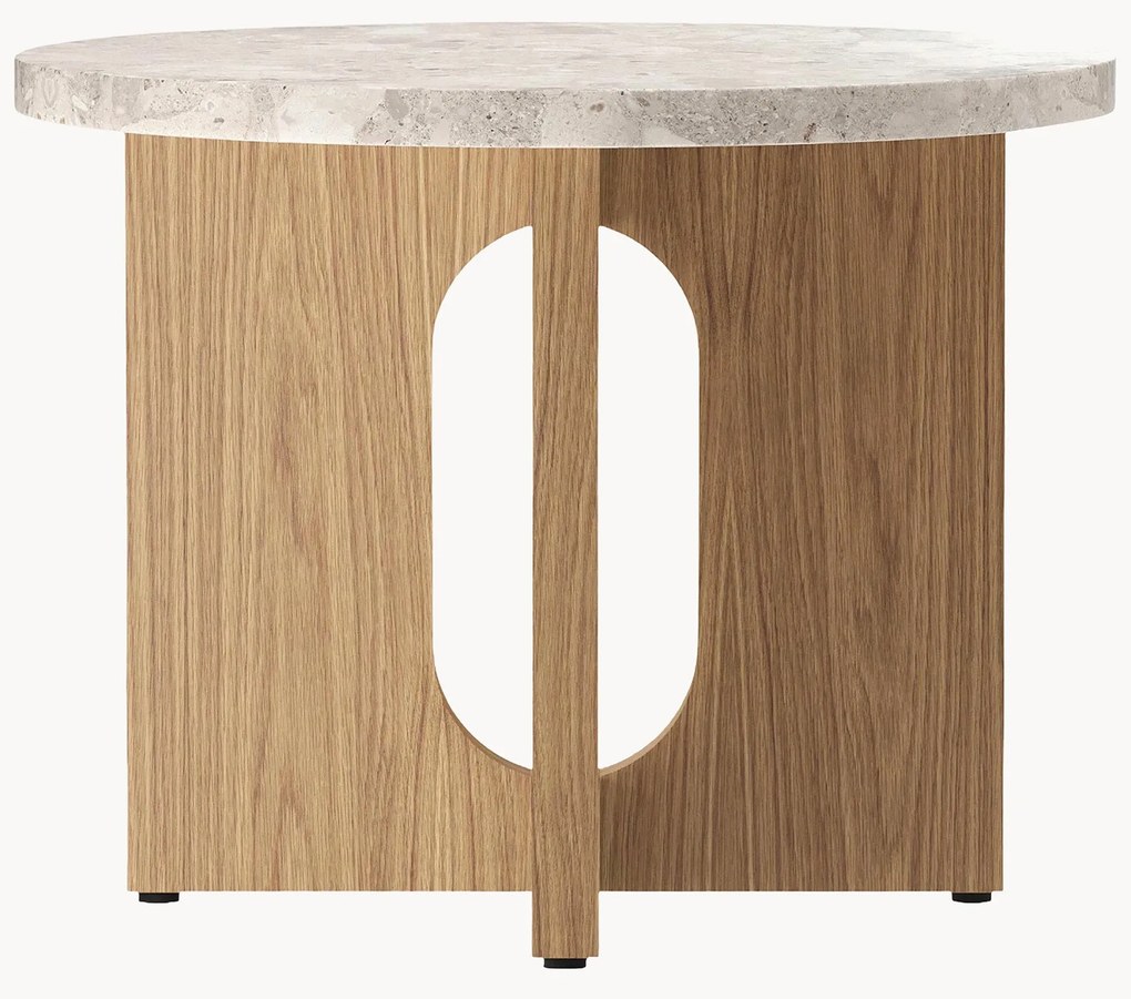 Tavolino rotondo con piano in pietra arenaria Ibiza