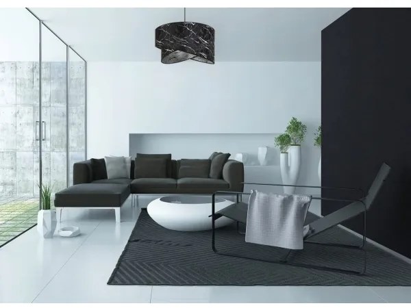 Lampadario a sospensione con filo 1xE27/60W/230V nero/argento