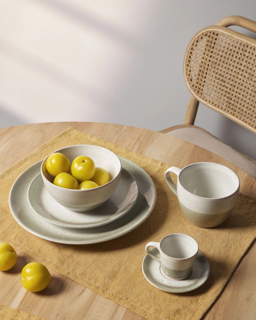 Kave Home - Set Abinadi di 2 individuali in cotone e lino senape 35 x 50 cm
