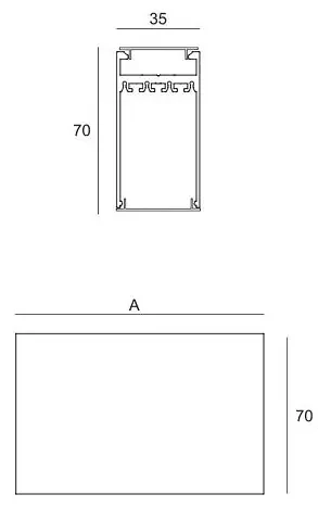 Plafone 1 led 19,2w/mt CRI90 bianco-WW