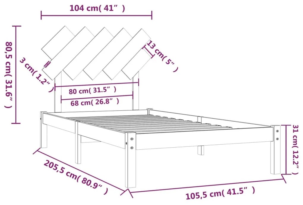 Giroletto Marrone Miele 100x200 cm in Legno Massello