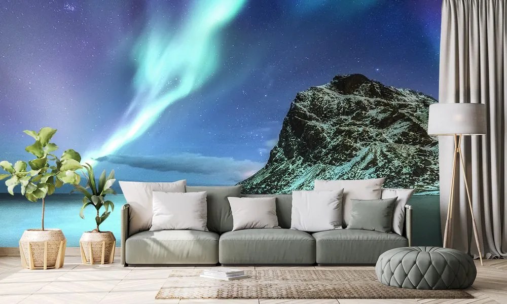 Carta da parati autoadesiva – Aurora boreale in Norvegia