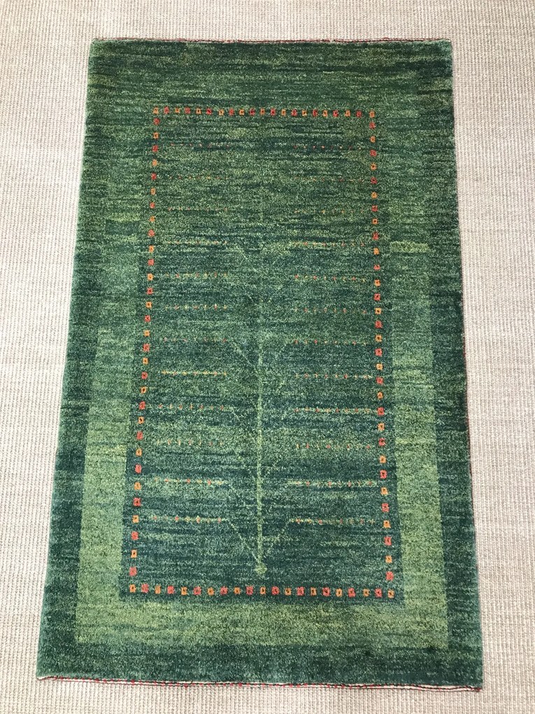 Gashguli Tappeto 130 x 80 Verde (Iran) Annodato A Mano