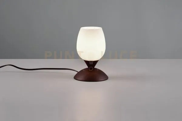 Cup ii lampada marrone e vetro calice satinato h.18cm 1 luce attacc...