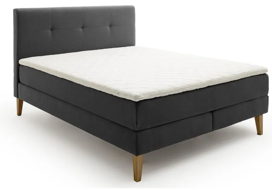 Letto boxspring antracite 180x200 cm Stockholm - Meise Möbel