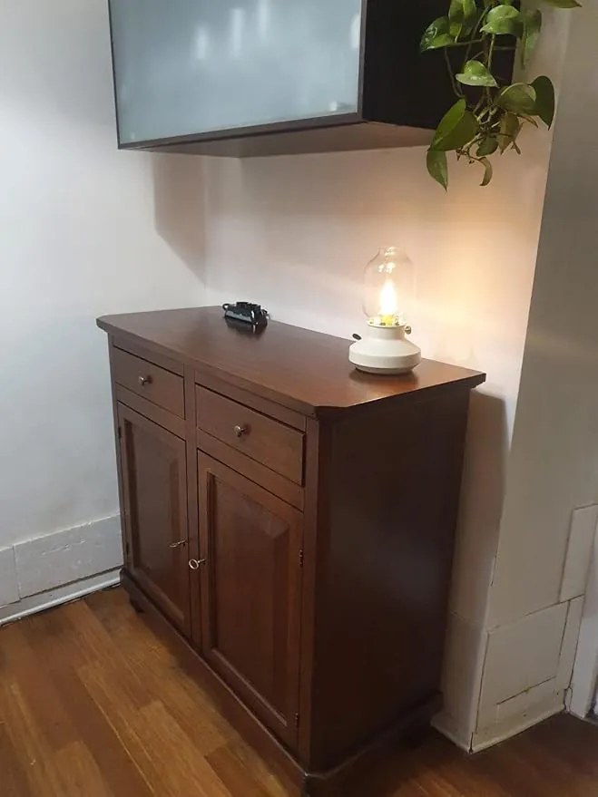 Credenza da 104 cm classica in legno noce lucido