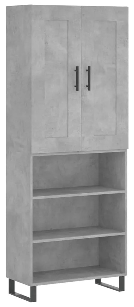 Credenza grigio cemento 69,5x34x180 cm in legno multistrato