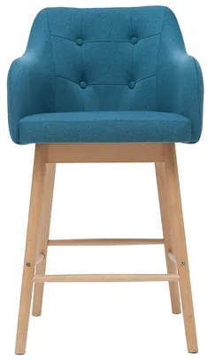 Set di 2 sgabelli scandinavi blu anatra e legno H64 cm BALTIK