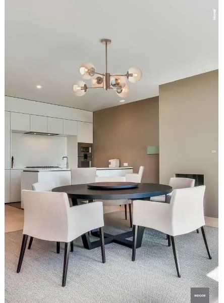 Redo 01-2943 - Lampadario a stelo MUNDI 6xE14/28W/230V rame/fumé