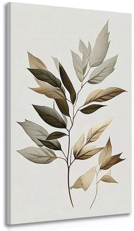 Quadro su tela – Foglie di lusso con un tocco di minimalismo