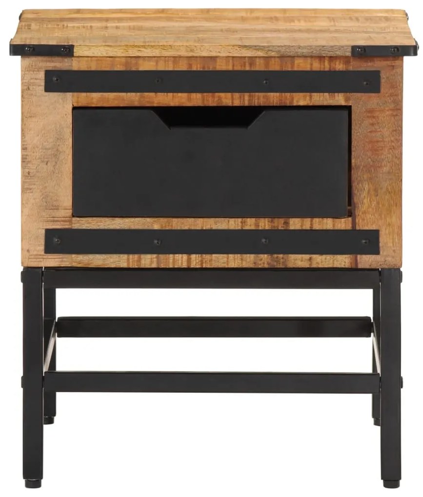 Comodino 40x40x45 cm in legno massello di mango