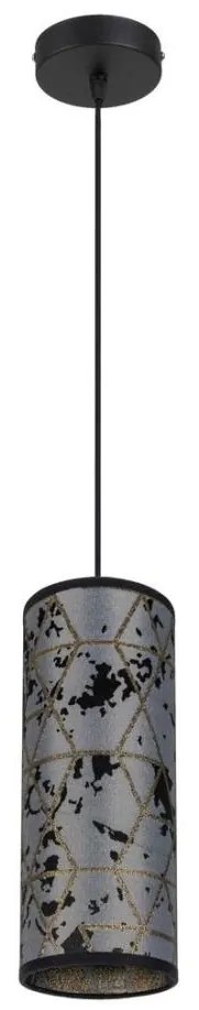 Lampadario a sospensione con filo AVALO 1xE27/60W/230V grigio/nero