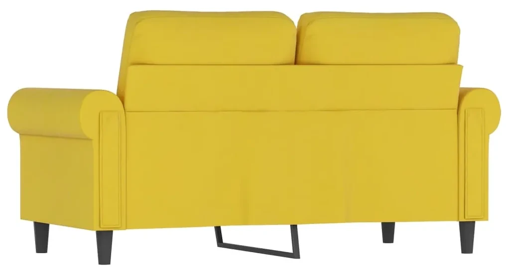 Divano a 2 posti giallo 120 cm in velluto