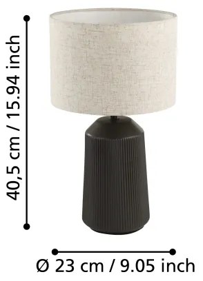 Eglo 900824 - Lampada da tavolo CAPALBIO 1xE27/40W/230V grigio