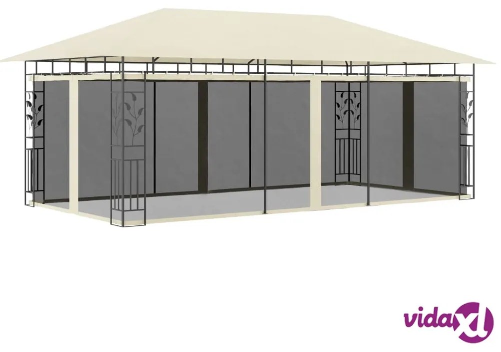 vidaXL Gazebo con Zanzariera 6x3x2,73 m Crema