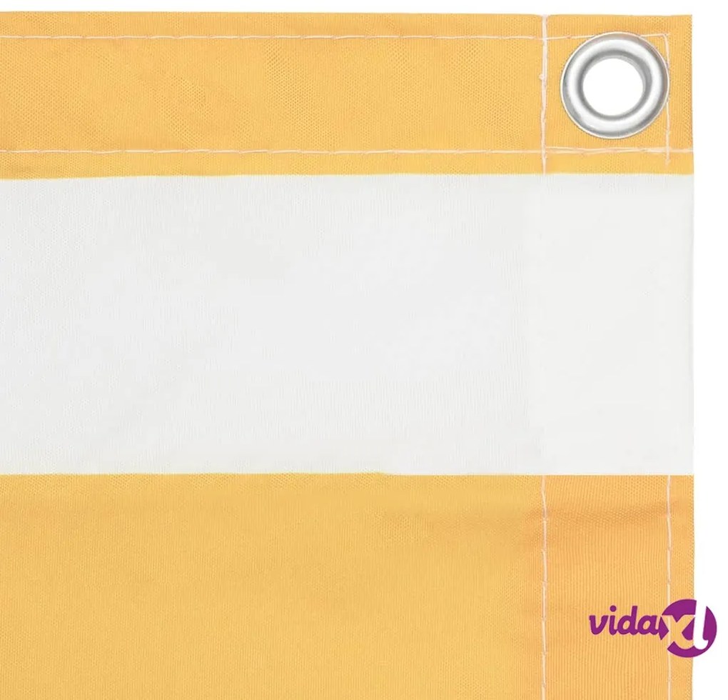 vidaXL Paravento Balcone Bianco e Giallo 90x600 cm Tessuto Oxford