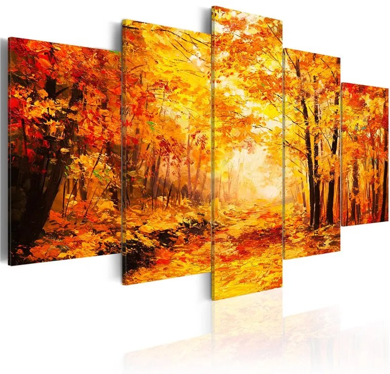 Quadro Autumn Alley  Colore Arancione, Dimensioni e Misure 200x100