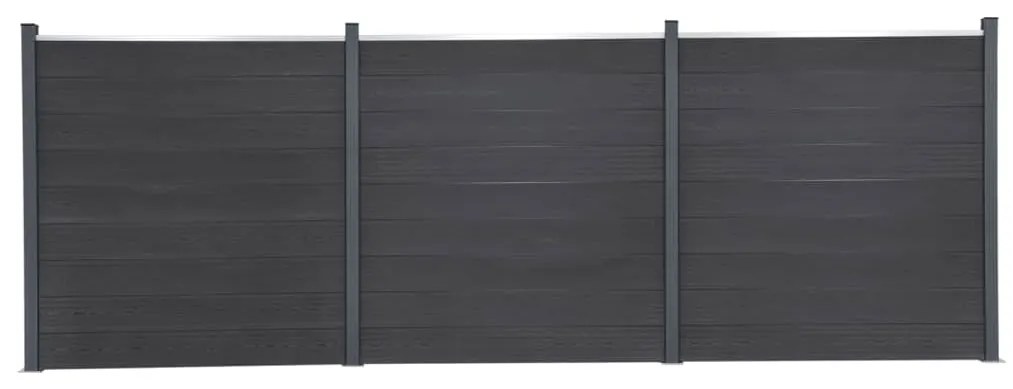 Set Pannello Di Recinzione Grigio 526x186 Cm İn Wpc /