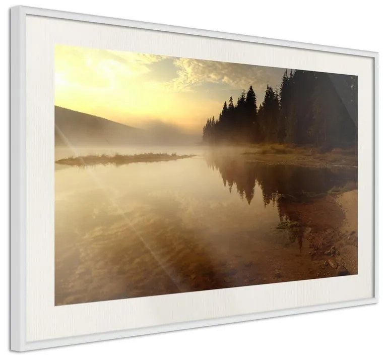 Poster  Fog Over the Water  Cornice Quadri Cornice nera con pass-partout, Larghezza x Altezza Home decor 30x20