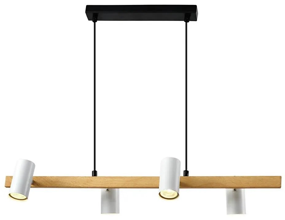 Sospensione a cavo XILO 4xGU10/25W/230V faggio/bianco