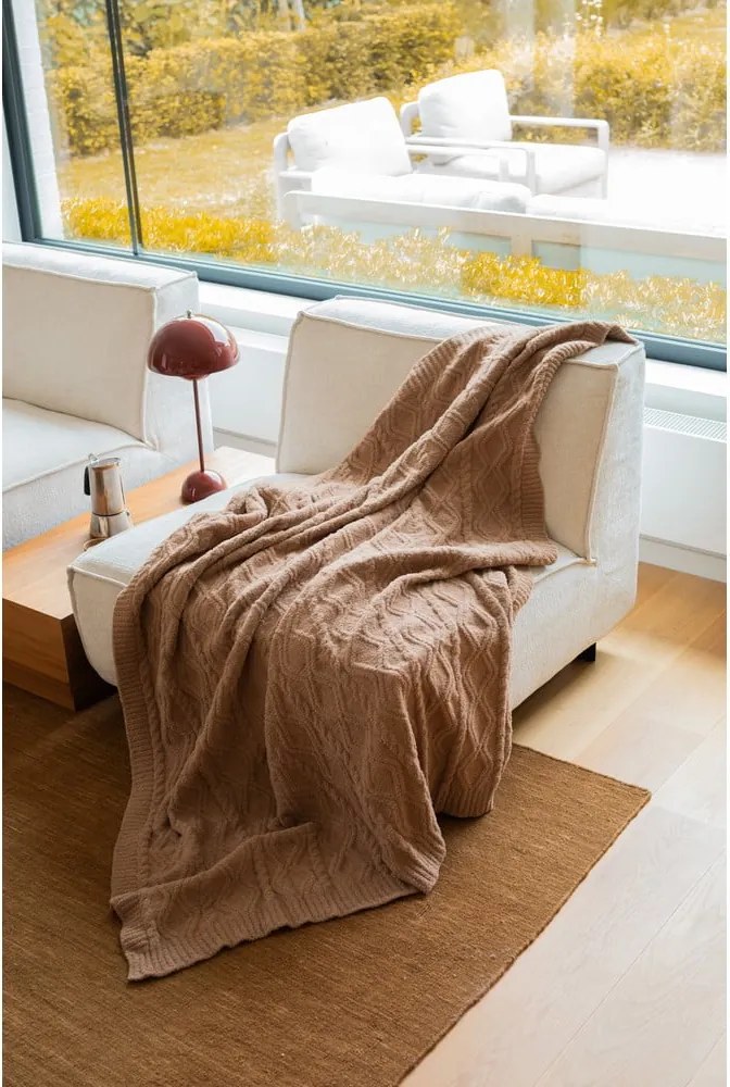 Coperta marrone in micropile 130x170 cm Aspen – Tiseco Home Studio