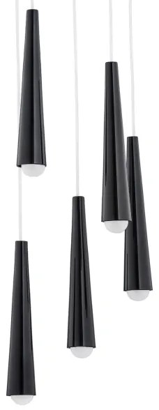 Argon 2103 - Lampadario su filo HOLLYWOOD 5xE14/7W/230V nero