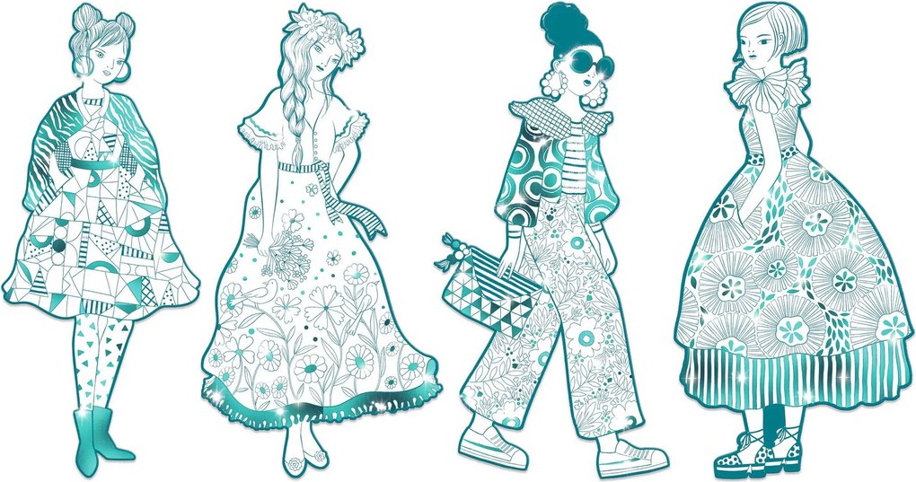 Disegni da colorare per piccoli stilisti - Rebekka & amiche