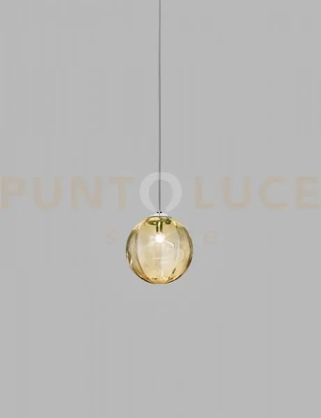 Puppet sospensione m ambra trasparente cromo lucido 1 luce attacco g9