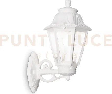 Dafne applique a parete bianco 1 luce attacco e27 h.45cm vetro anti...