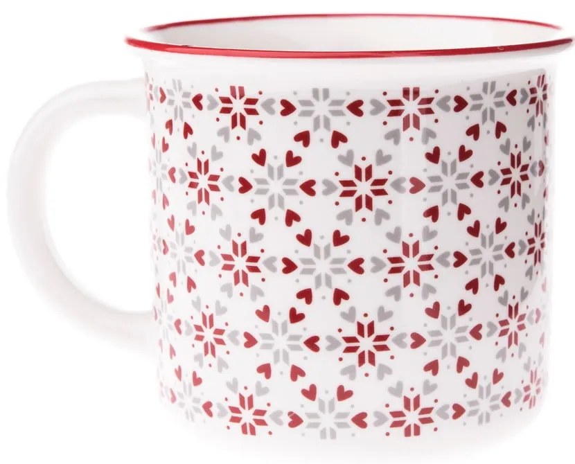 Tazza bianca in porcellana a tema natalizio 380 ml – Dakls