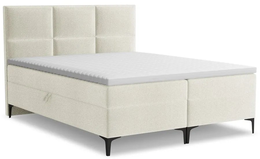 Letto boxspring beige con contenitore 140x200 cm Pakalana – Makamii