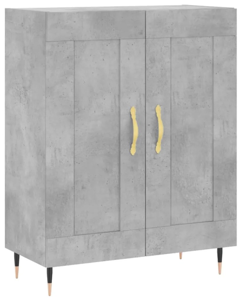 Credenza Grigio Cemento 69,5x34x180 cm in Legno Multistrato