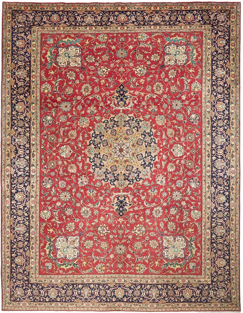 Tabriz Tappeto persiano 310 x 400 Rosso (Iran) Annodato A Mano