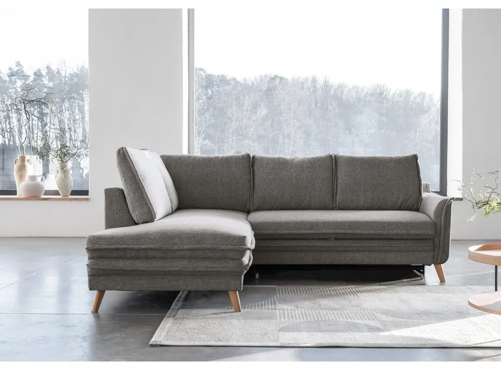 Divano letto angolare grigio (angolo sinistro) Charming Charlie - Miuform
