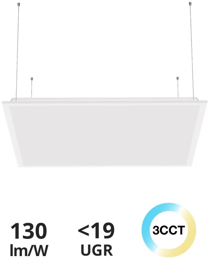 Pannello LED a Sospensione 60x60 42W CCT UGR19 con driver Philips Colore Bianco Variabile CCT