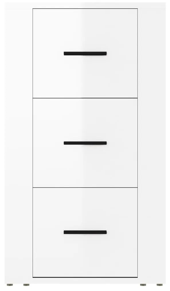 Credenza bianco lucido 40x33x70 cm in legno multistrato