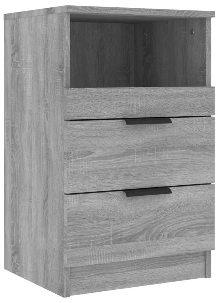 Comodini 2 pz grigio sonoma in legno multistrato