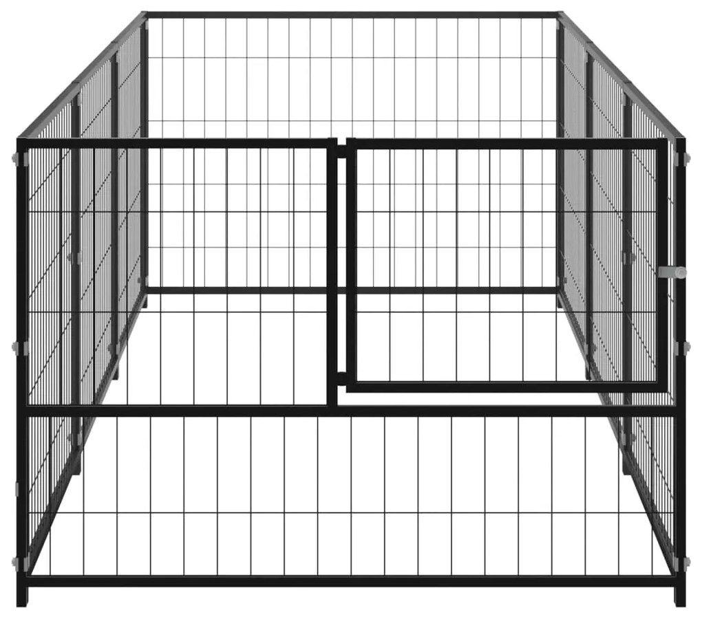 Gabbia per cani nera 3 m² in acciaio