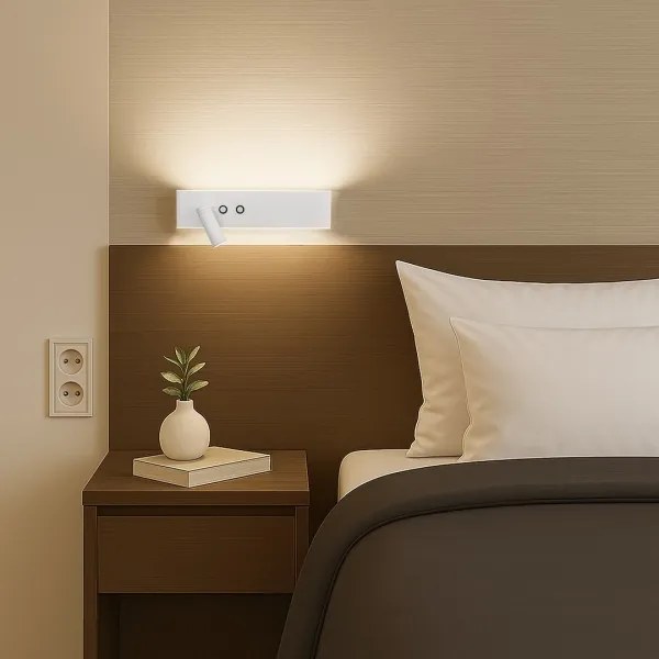 Faretto da parete LED RESORT LED/10W/230V + LED/3W, bianco, sinistro