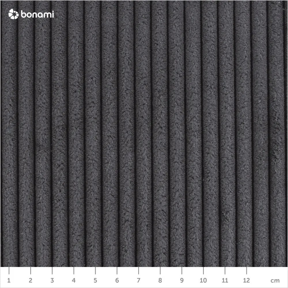 Divano angolare grigio scuro allungabile e con contenitore rivestito in velluto a coste Voltaire – Bobochic Paris