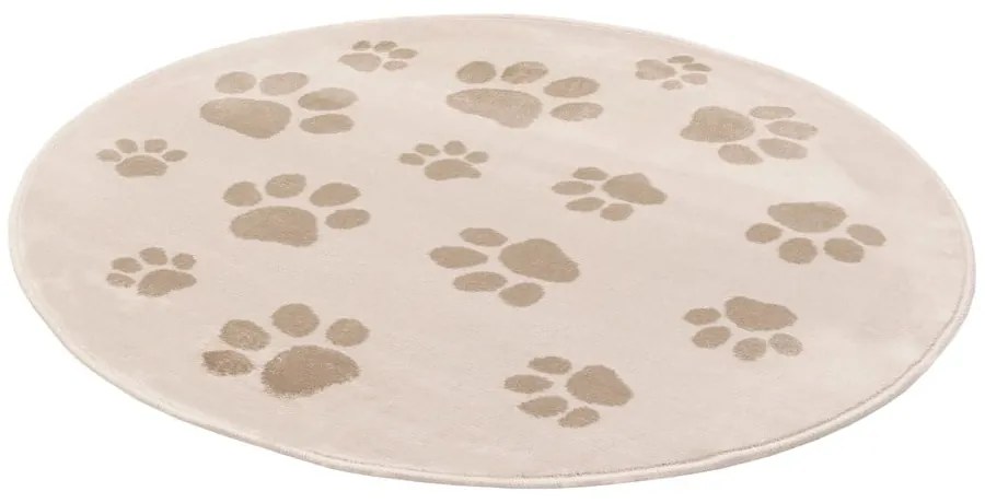 Tappeto per bambini beige ø100 cm Paws Light Beige – FD