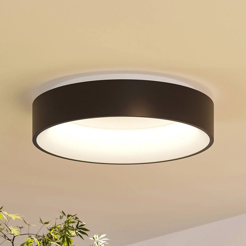 Arcchio Plafoniera LED Aleksi, Ø 45 cm, nero, metallo, CCT