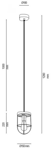 Spot-Light 184159104 - Lampadario a sospensione con filo NETUNO 1xE27/60W/230V quercia