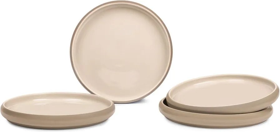 Set di piatti beige in gres 4 pz ø 22 cm Terra Rondo – Bonami Selection