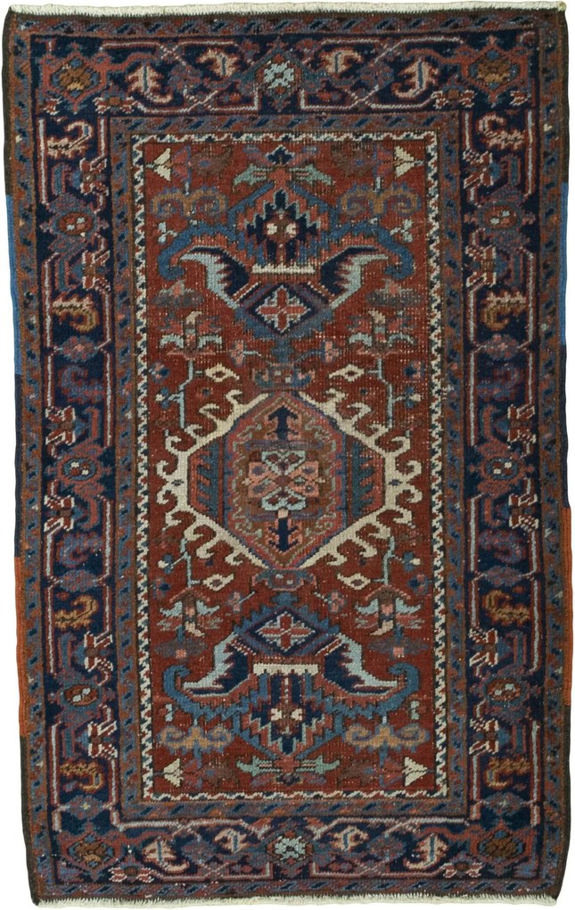 Heriz Tappeto 140 x 90 Rosso (Iran) Annodato A Mano