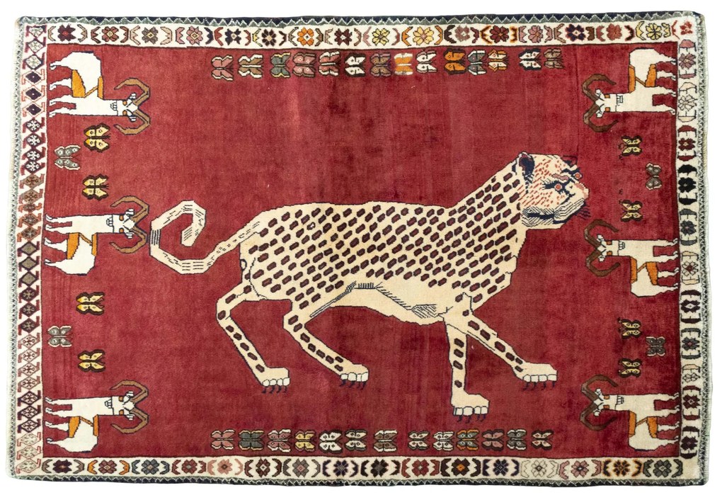 Gabbeh Tappeto 130 x 190 Rosso (Iran) Annodato A Mano