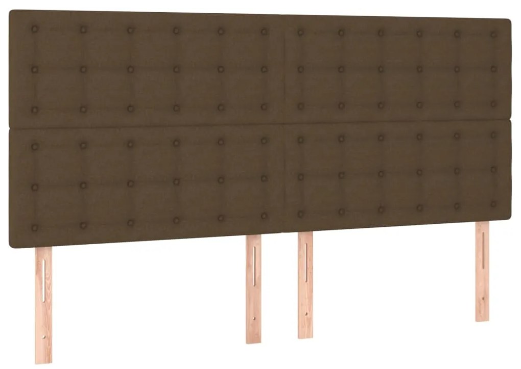 Testiera 4 Pz Marrone Scuro 80x5x78/88 Cm İn Tessuto /